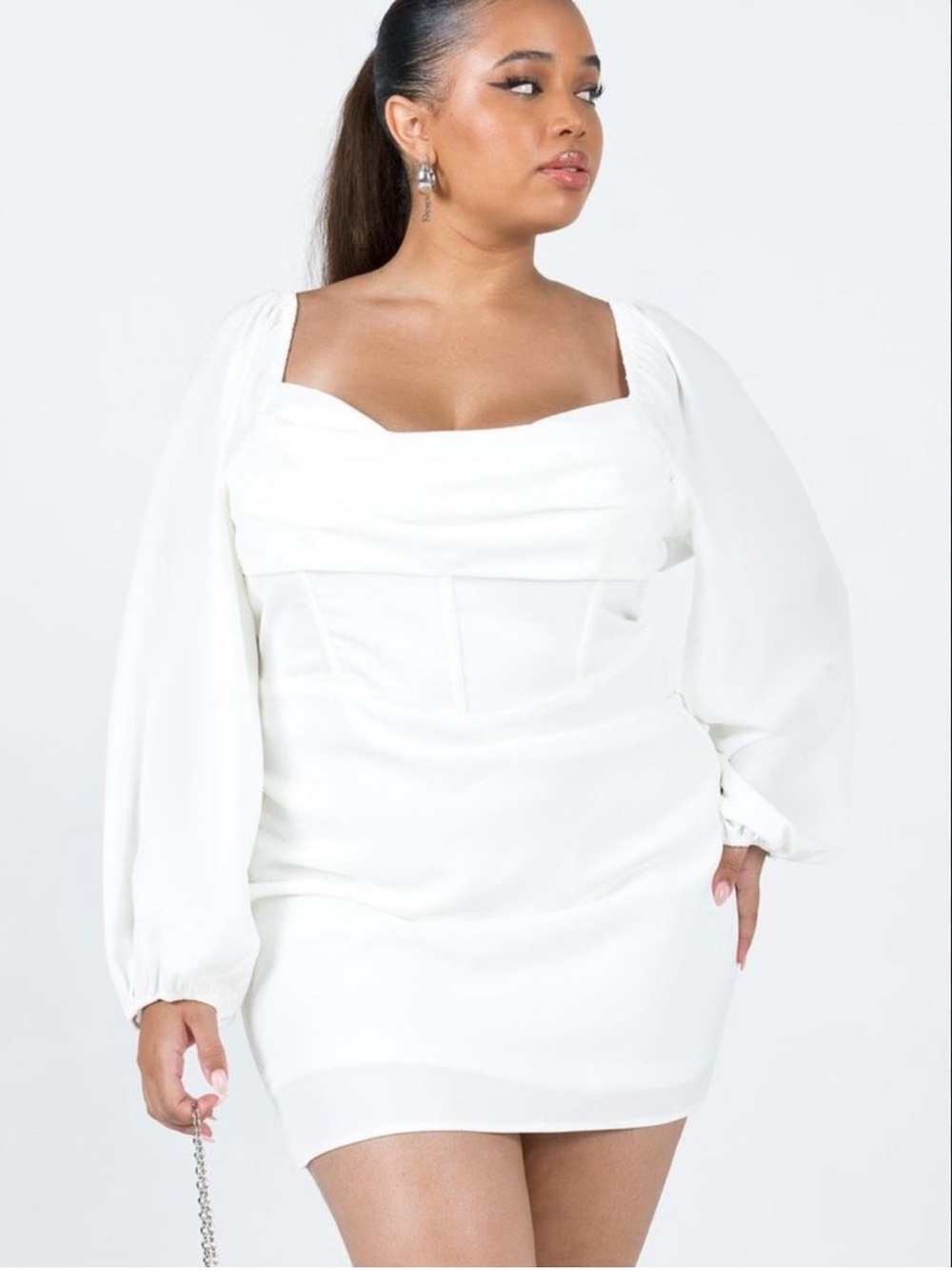Princess Polly White Puff Sleeve Mini Dress